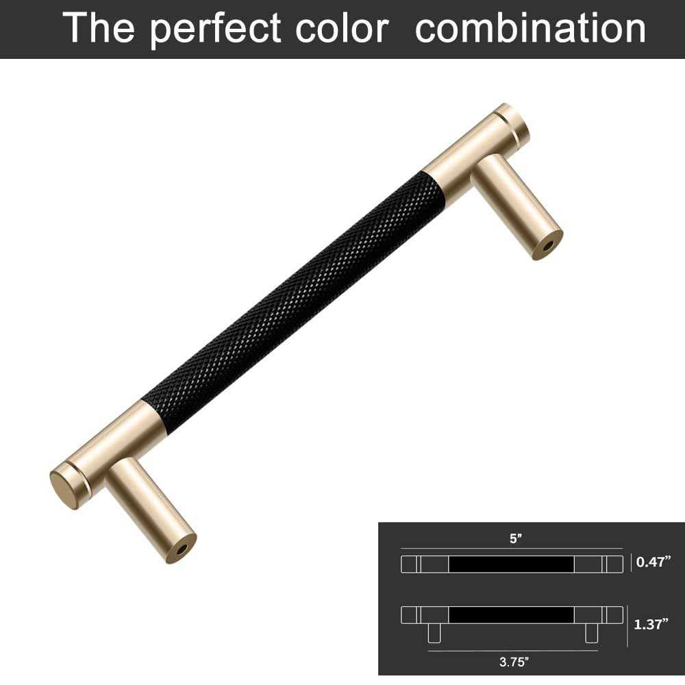 Westablize 24 Pack Bar Cabinet Pulls Gold And Grey Knurled Handles for Brushed Gold Drawer Pulls Cupboard - Image 3