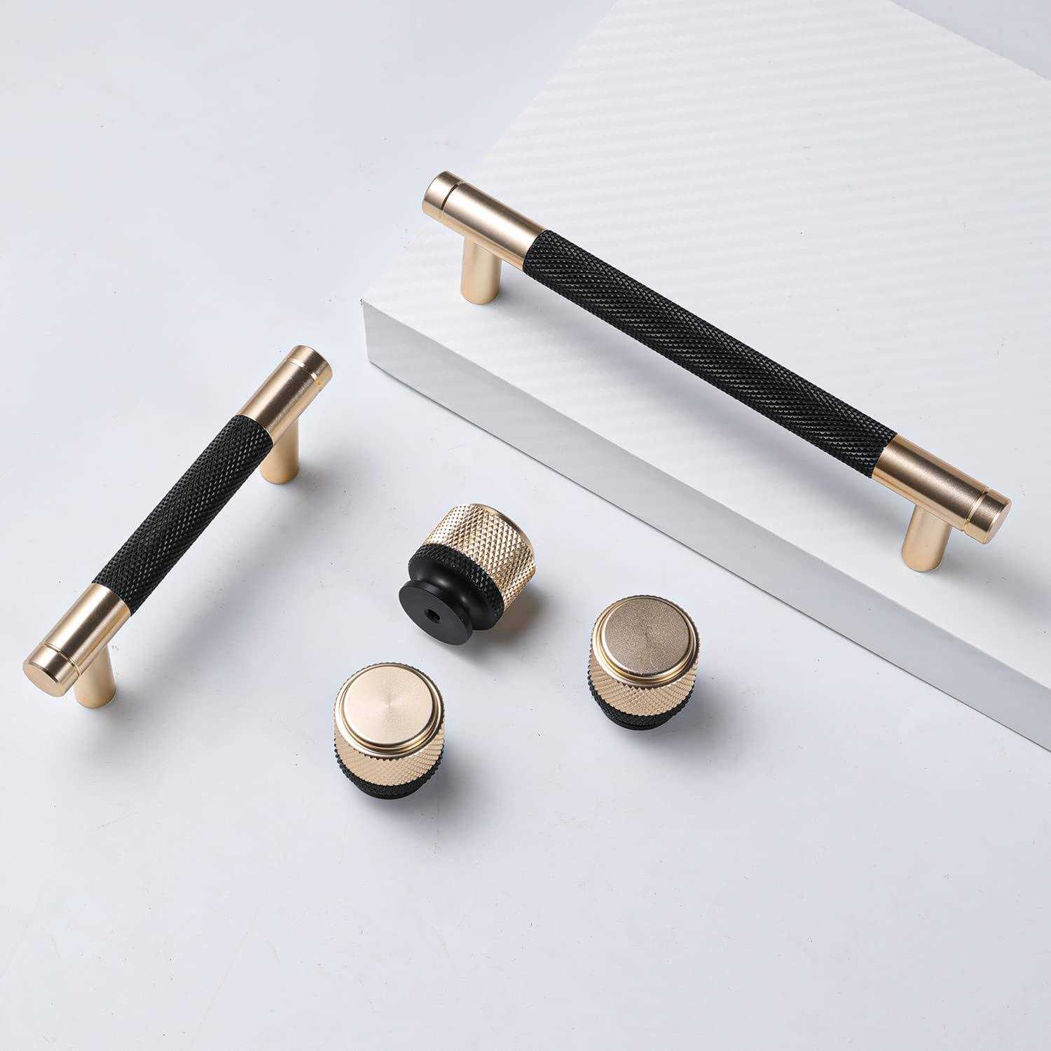 Westablize 24 Pack Bar Cabinet Pulls Gold And Grey Knurled Handles for Brushed Gold Drawer Pulls Cupboard - Image 5