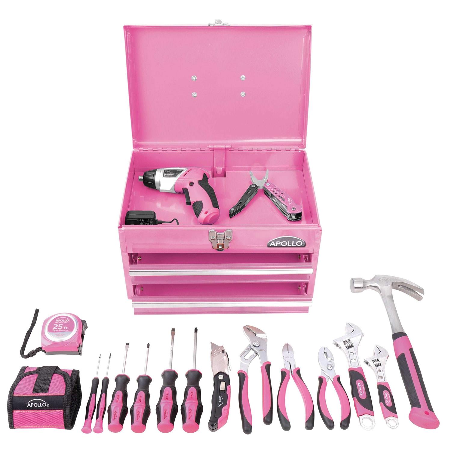 Apollo Tools 2-Drawer Pink Steel Chest DT5010P - Image 3