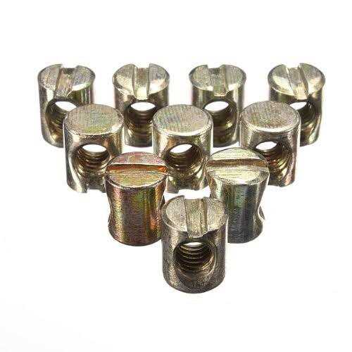 Waterwood 10pcs M6 Barrel Bolts Cross Dowel Slotted Furniture Nut for Beds Crib Chairs - Image 5