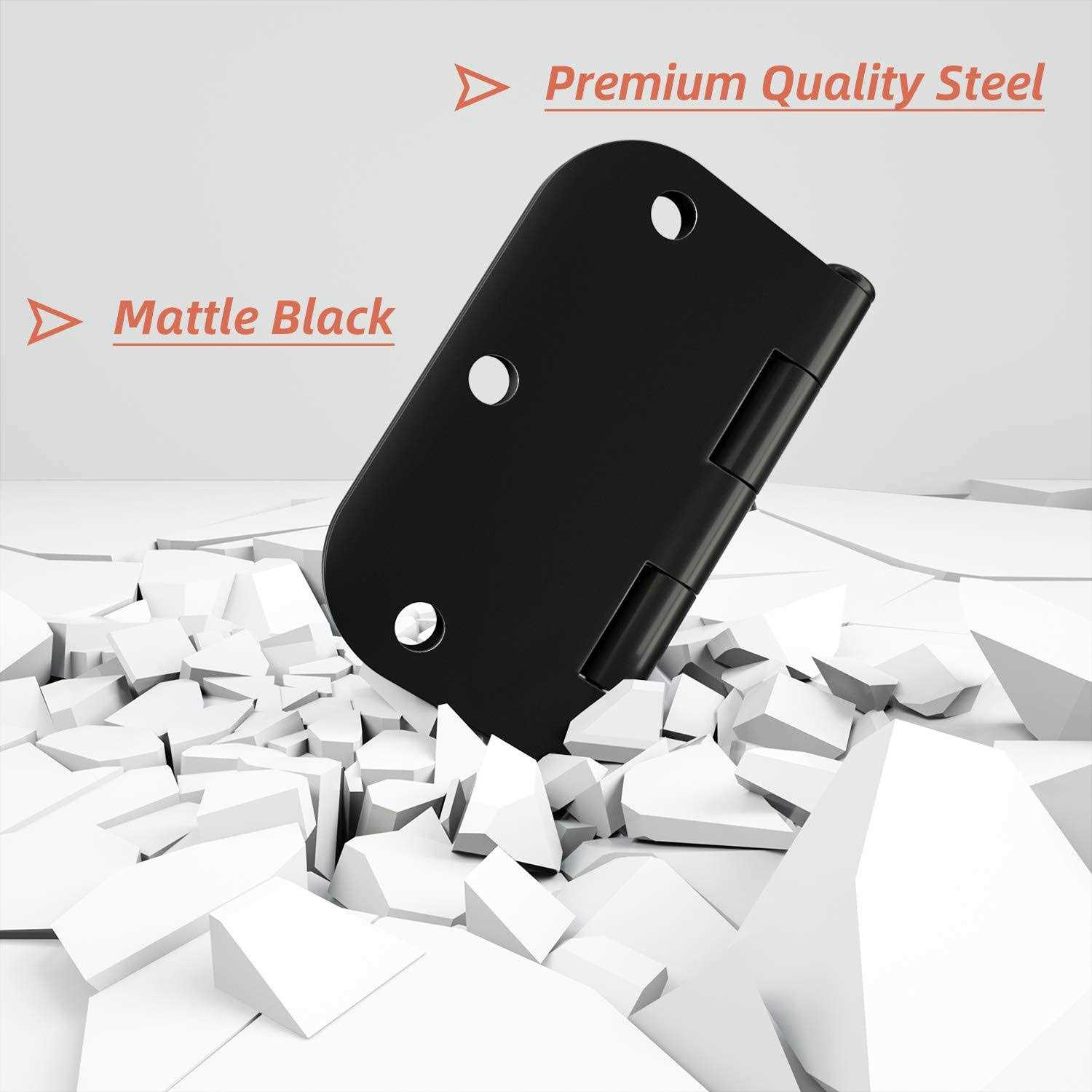 Hosom 48 Pack Rounded Door Hinges 3.5 x 3.5 inch - Image 5