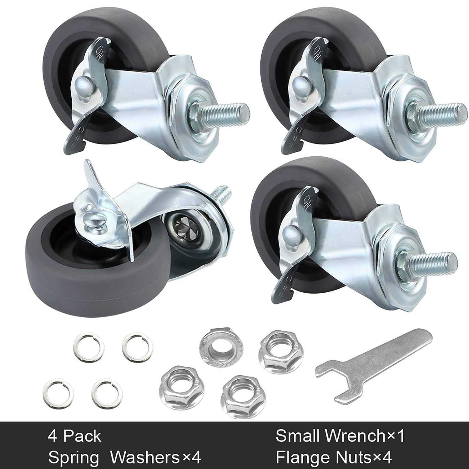 WHARSTM Caster Wheels 3 Locking Swivel Stem Casters - Image 3