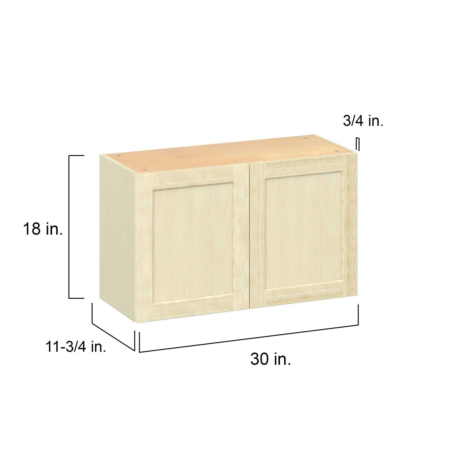 Project Source Omaha Unfinished 18-in W x 30-in H x 12.5-in D Unfinished Poplar Door Wall Ready To Assemble Cabinet - Image 3
