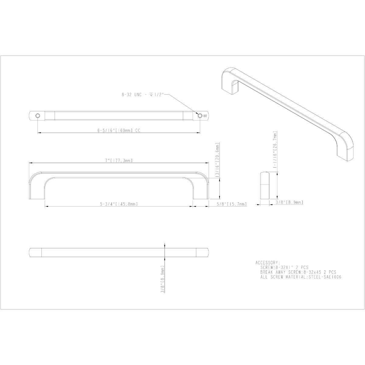 Jeffrey Alexander Alvar Cabinet Pull 264-160 - Image 5