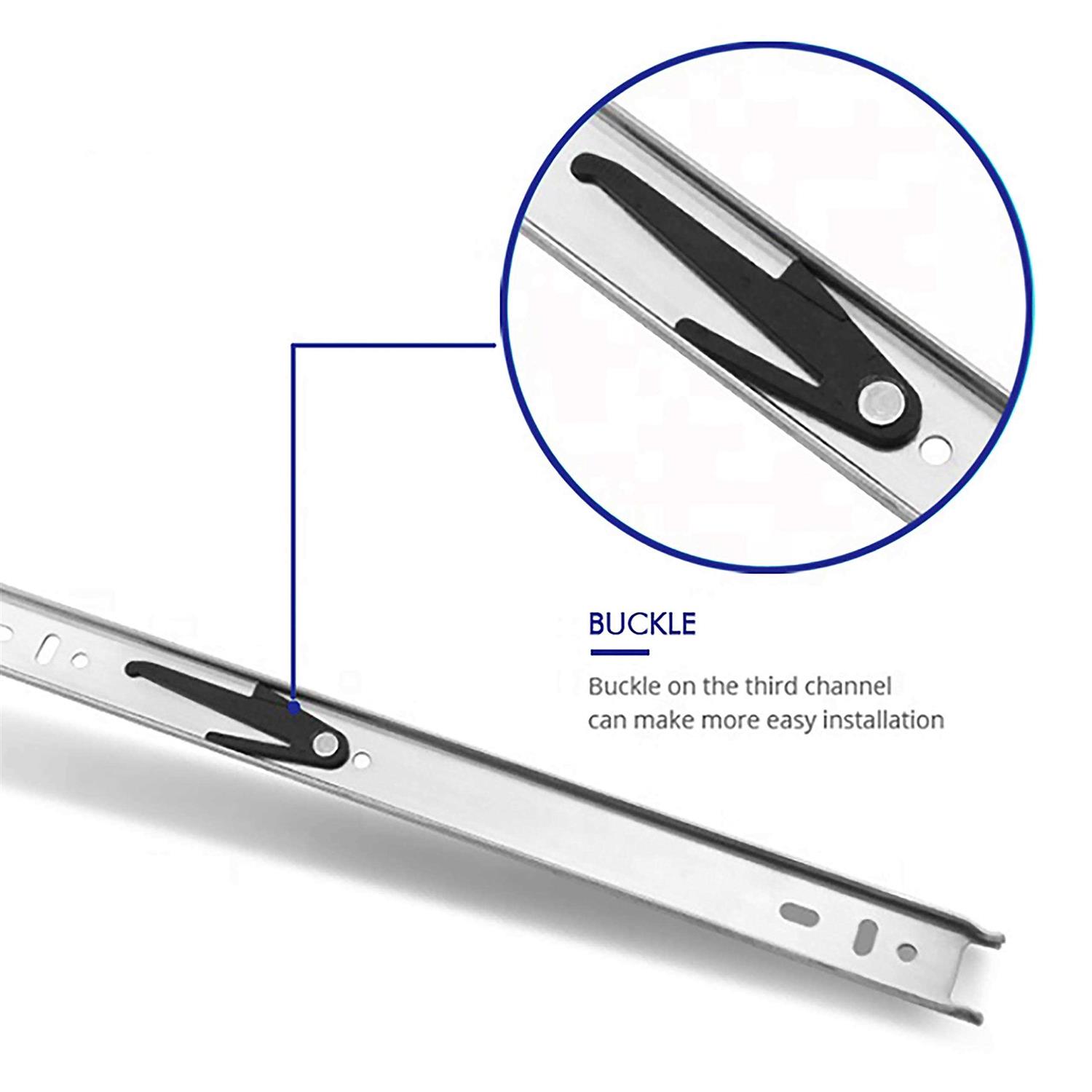 Tobinice 6 Pairs of 16 Inch Hardware 3-Section Full Extension Ball Bearing Side Mount Drawer Slides,100 LB Capacity Drawer Slide - Image 3