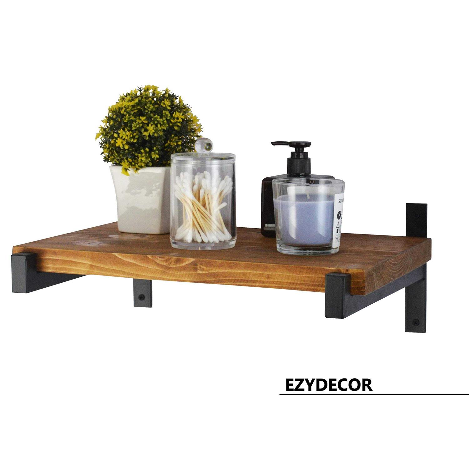 EZYDECOR 6 Pcs Heavy Duty Shelf Brackets Wall Mounted Industrial Metal Shelving Supports with Lip - Image 4