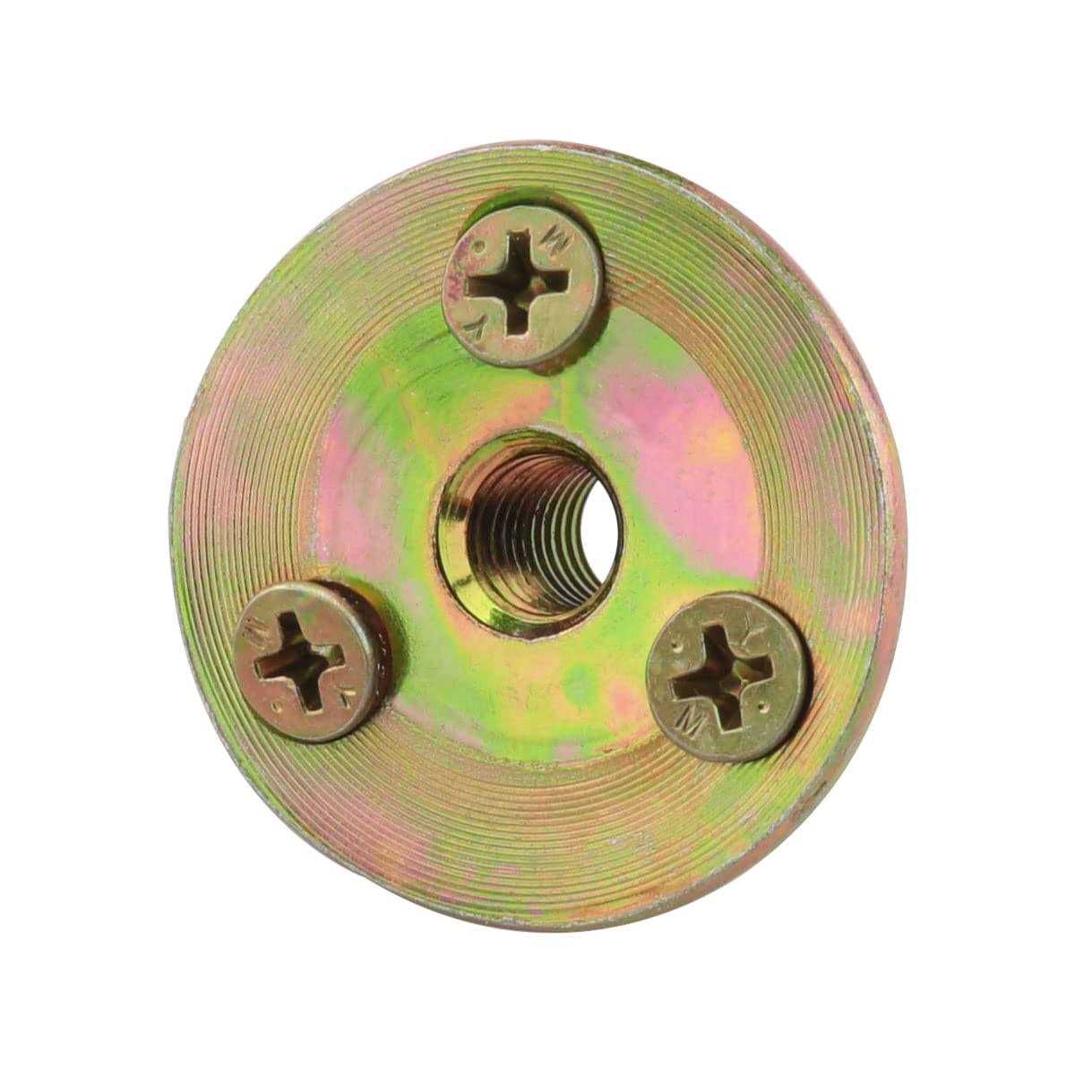 DGHAOP 4pcs Furniture Mounting Plate Three-Hole Cylindrical Iron Plate Nut for Furniture Legs - Image 4