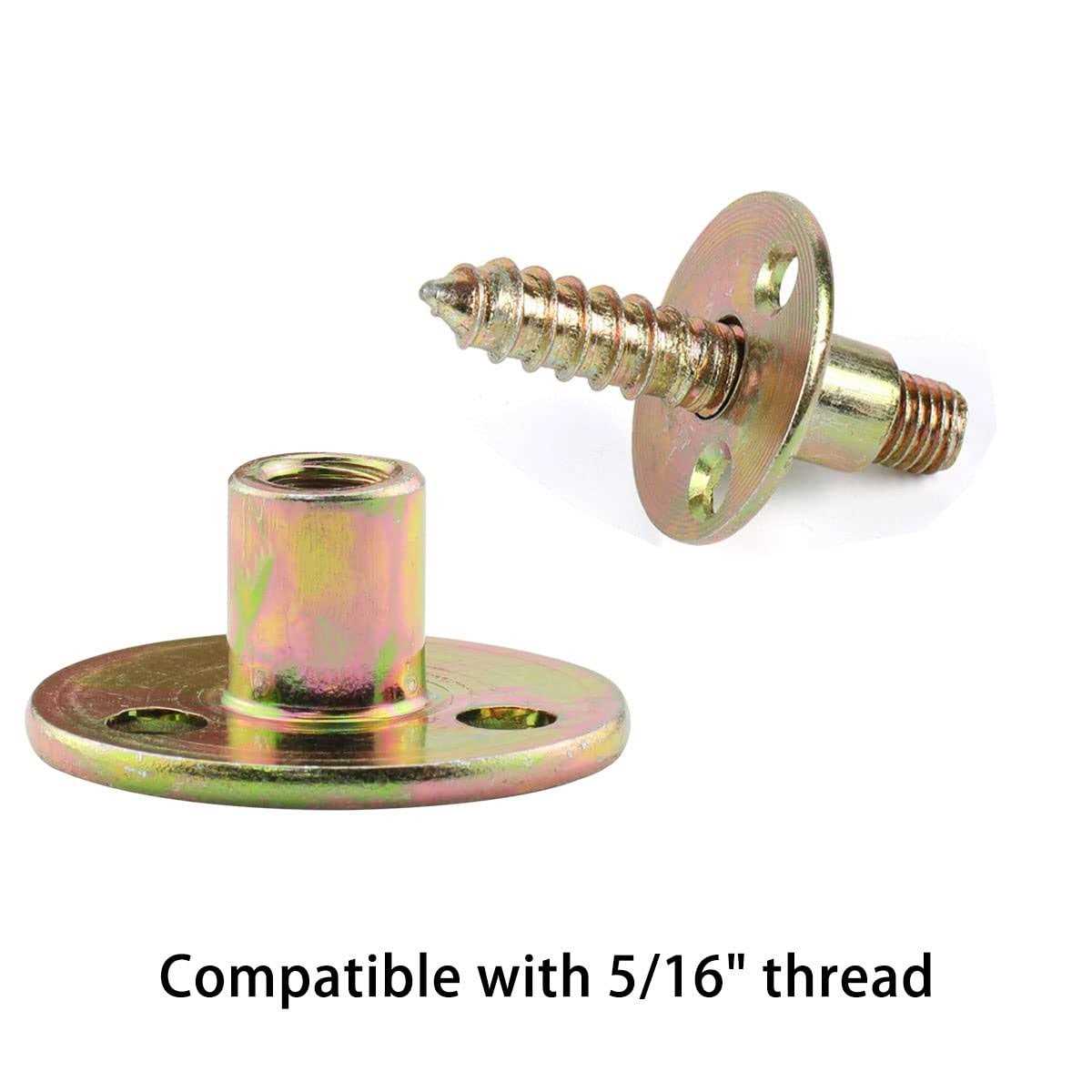 DGHAOP 4pcs Furniture Mounting Plate Three-Hole Cylindrical Iron Plate Nut for Furniture Legs - Image 5