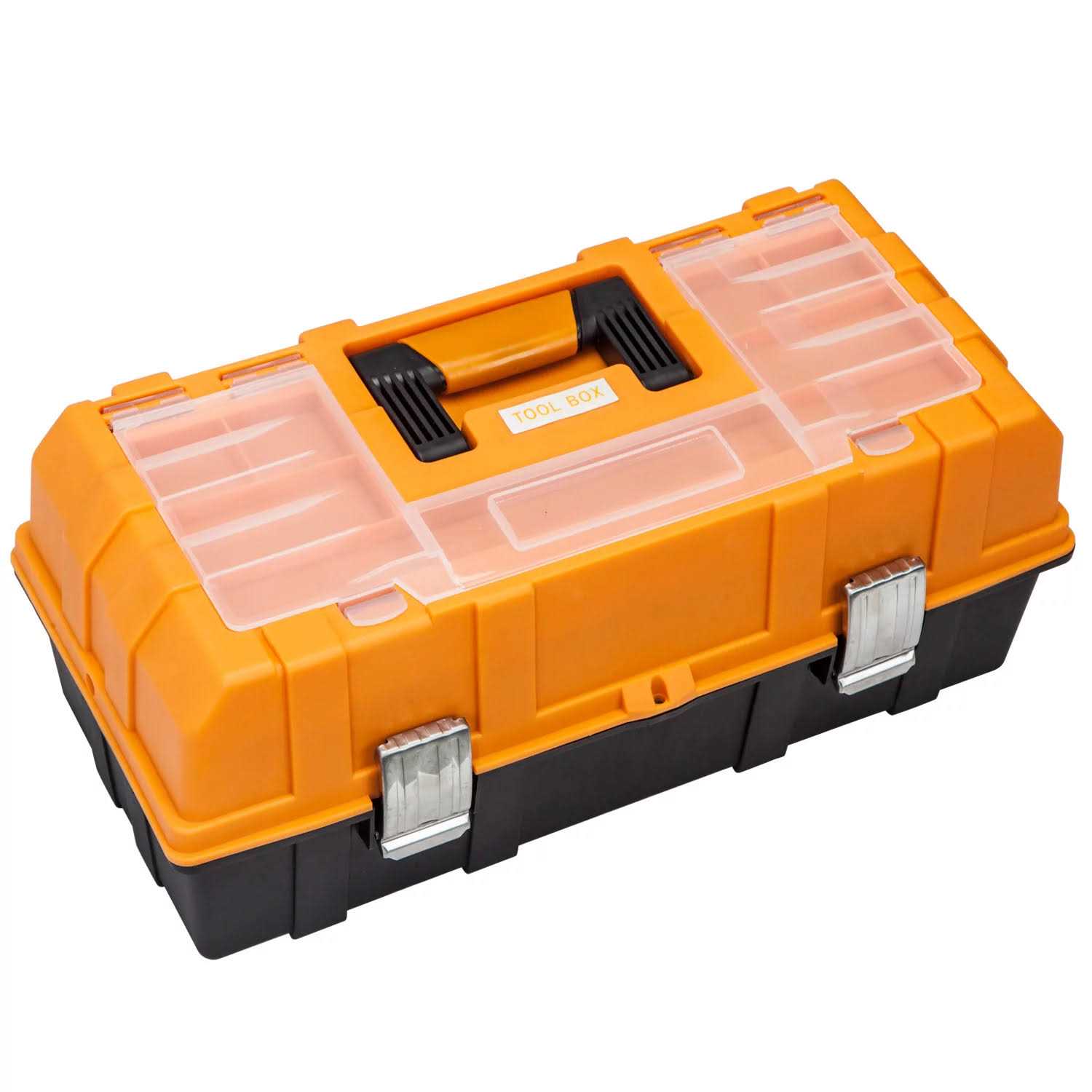 Torin Atrjh-3430t 17-Inch 3-Layer Multi-function Toolbox with Tray and Dividers,Orange Folding Tool Organizers,Plastic Tool Storage Box - Image 3