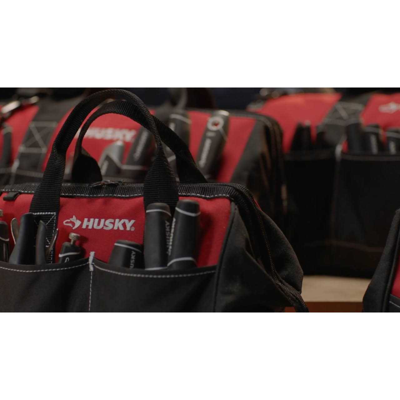 Husky 14 in. Rolling Tool Bag with Stackable 12 in. Tool Bag - Image 4