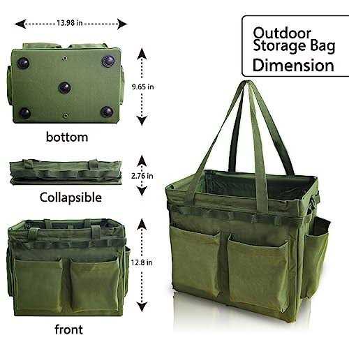 FFDZ-STORE Multifunctional Storage Toolbox Carry Griddle,Large Grill Utensils Accessory Grilling Tools Basket Carrying Caddy Tool Tote Bag Storage Box Camp - Image 5