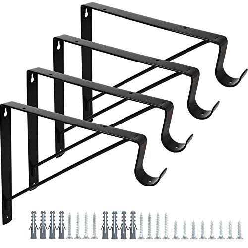 Abtoff 4 Pack Heavy Duty Closet Rod Brackets Holder 11 x 11 x 1 Inch - Image 3