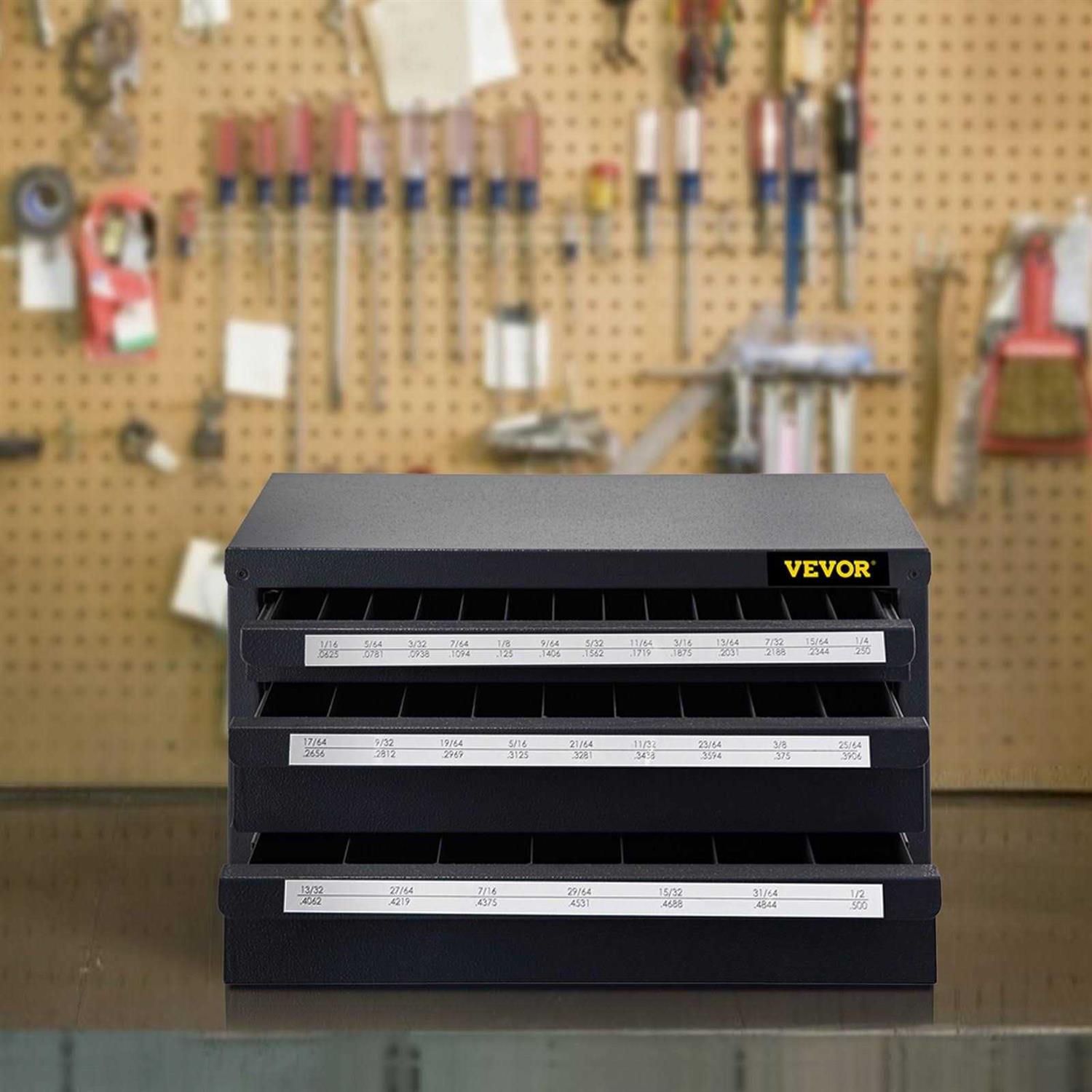 VEVOR Drill Bit Dispenser Cabinet Three-Drawer Drill Bit Dispenser - Image 5