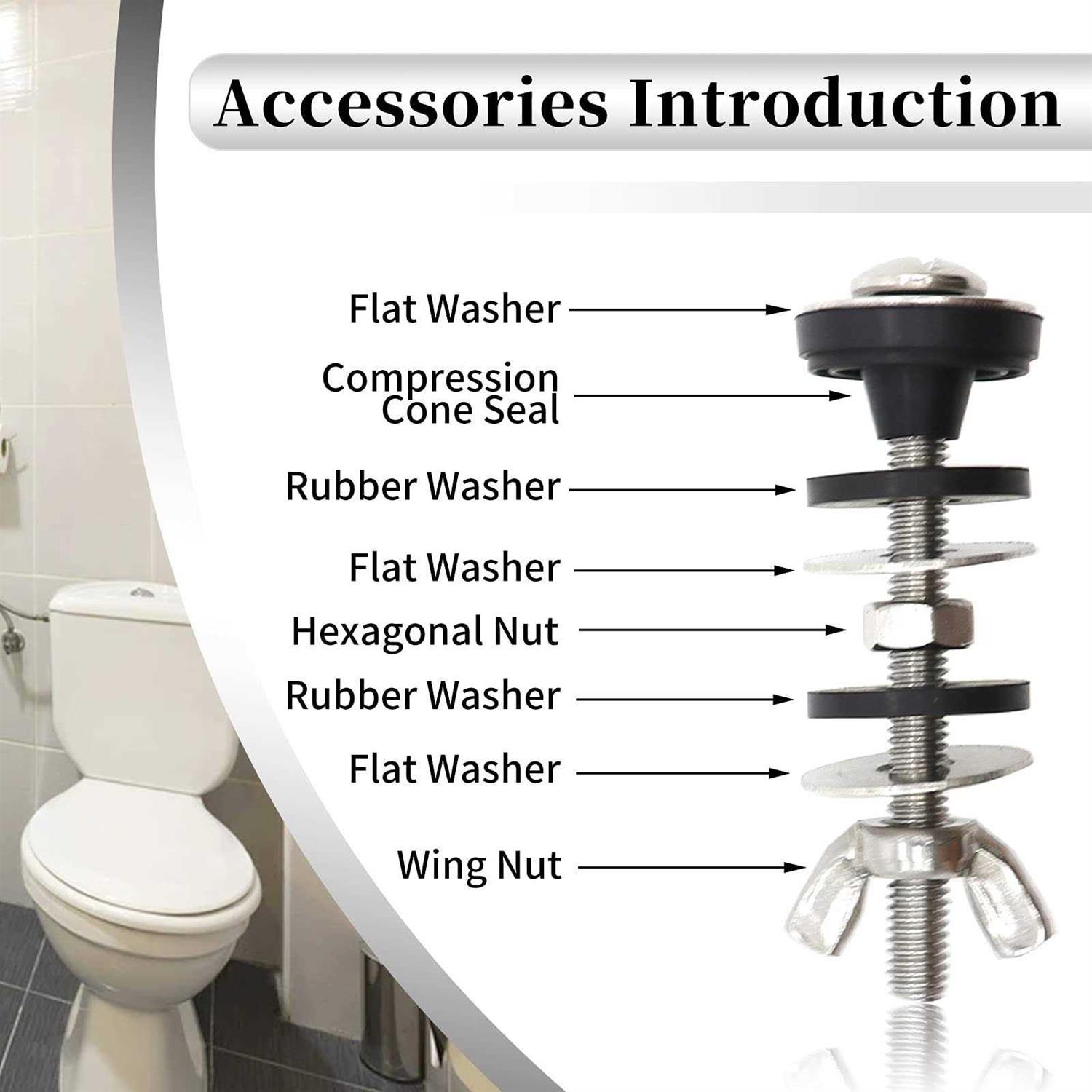 Heavy Duty Toilet Bolts, Rubber And Stainless Gaskets, And - Image 3