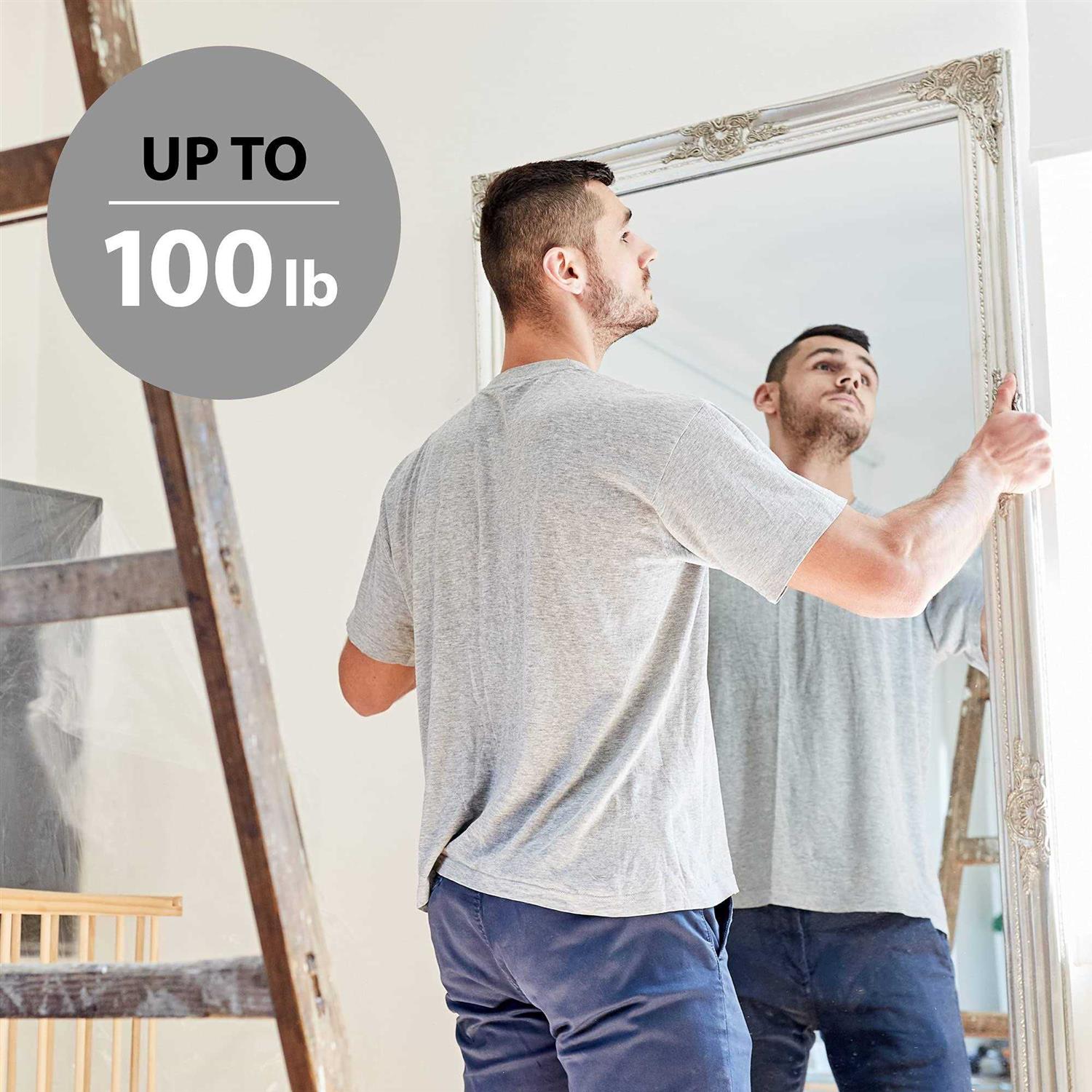 Heavy Duty Picture Wire Hanging Kit D-Ring Screws Hanging Hooks,Level. Supports up to 110 lbs 50+ Feet Stainless Steel Wire Hanger - Image 5