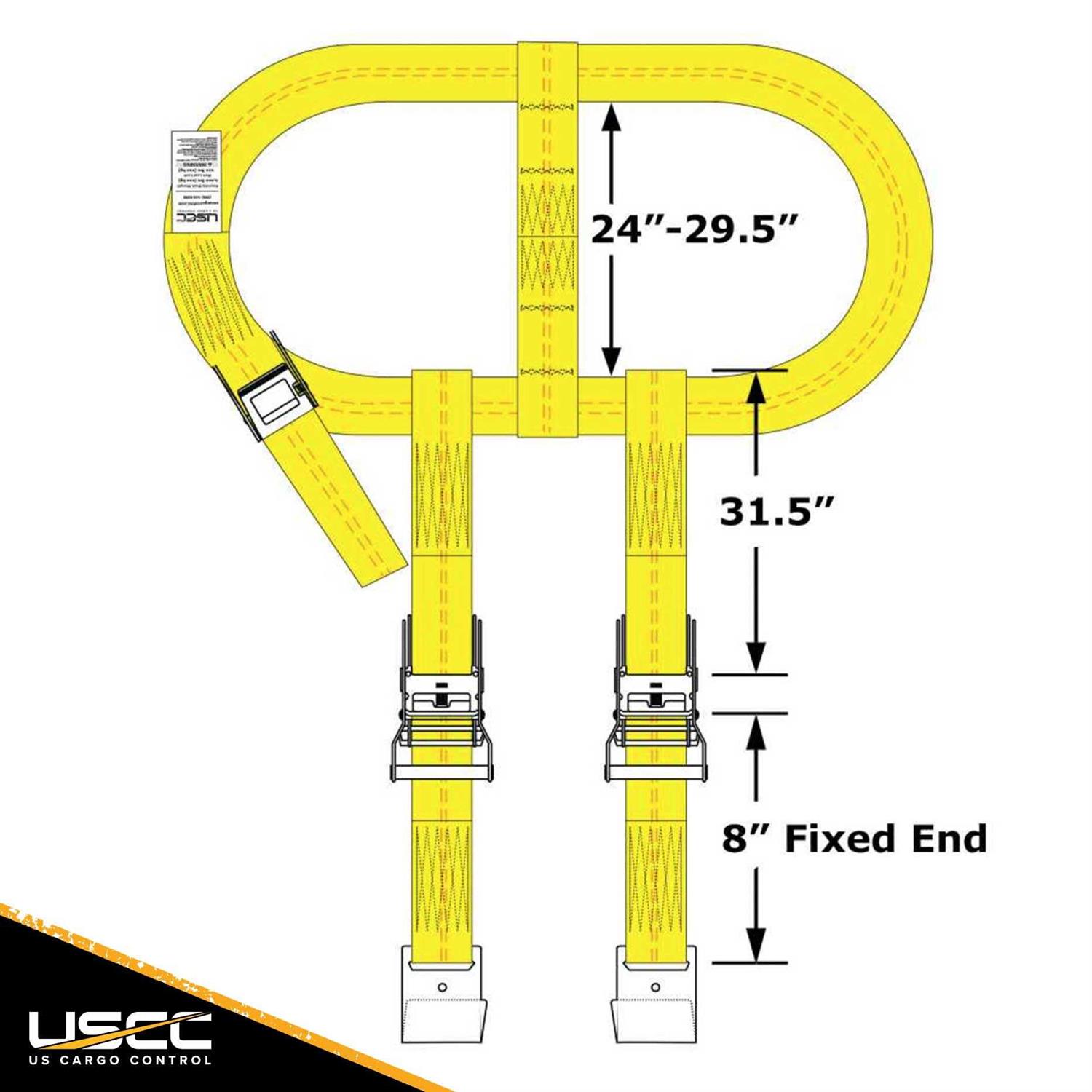 Side Mount Wheel Net with Cam Buckle & 2 Ratchets and Flat Hooks - Image 5
