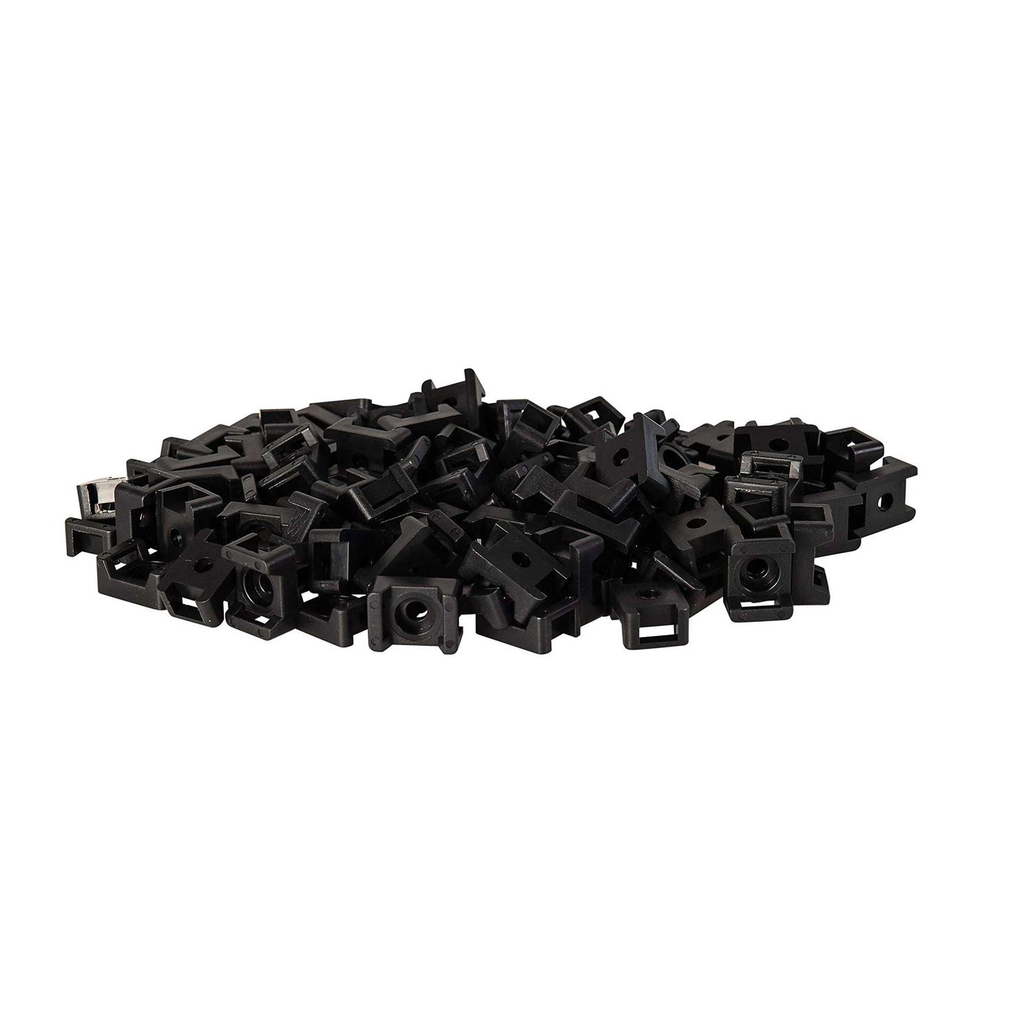 GTSE 100 Pack Of Black Screw Mounts Zip Ties Up Wide - Image 3