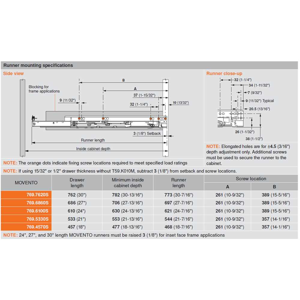 Blum B769.7620S Movento Heavy Duty 30 Inch Full Extension Undermount Concealed Drawer Slides with 170 lbs. Weight Capacity and Soft Close - Image 3