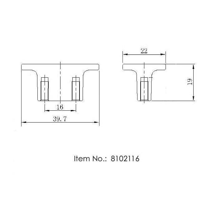 Richelieu BP8102116 1-9/16 inch Rectangular Cabinet Knob - Bronze - Image 4