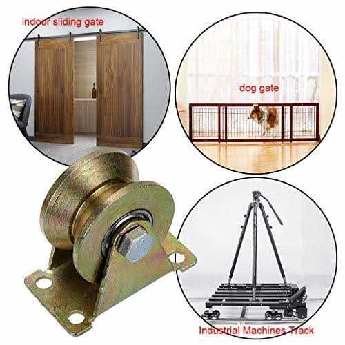 Skelang 2 V-Groove Wheel Sliding Gate Casters Heavy Duty Rigid Roller for Inverted V-Track - Image 3