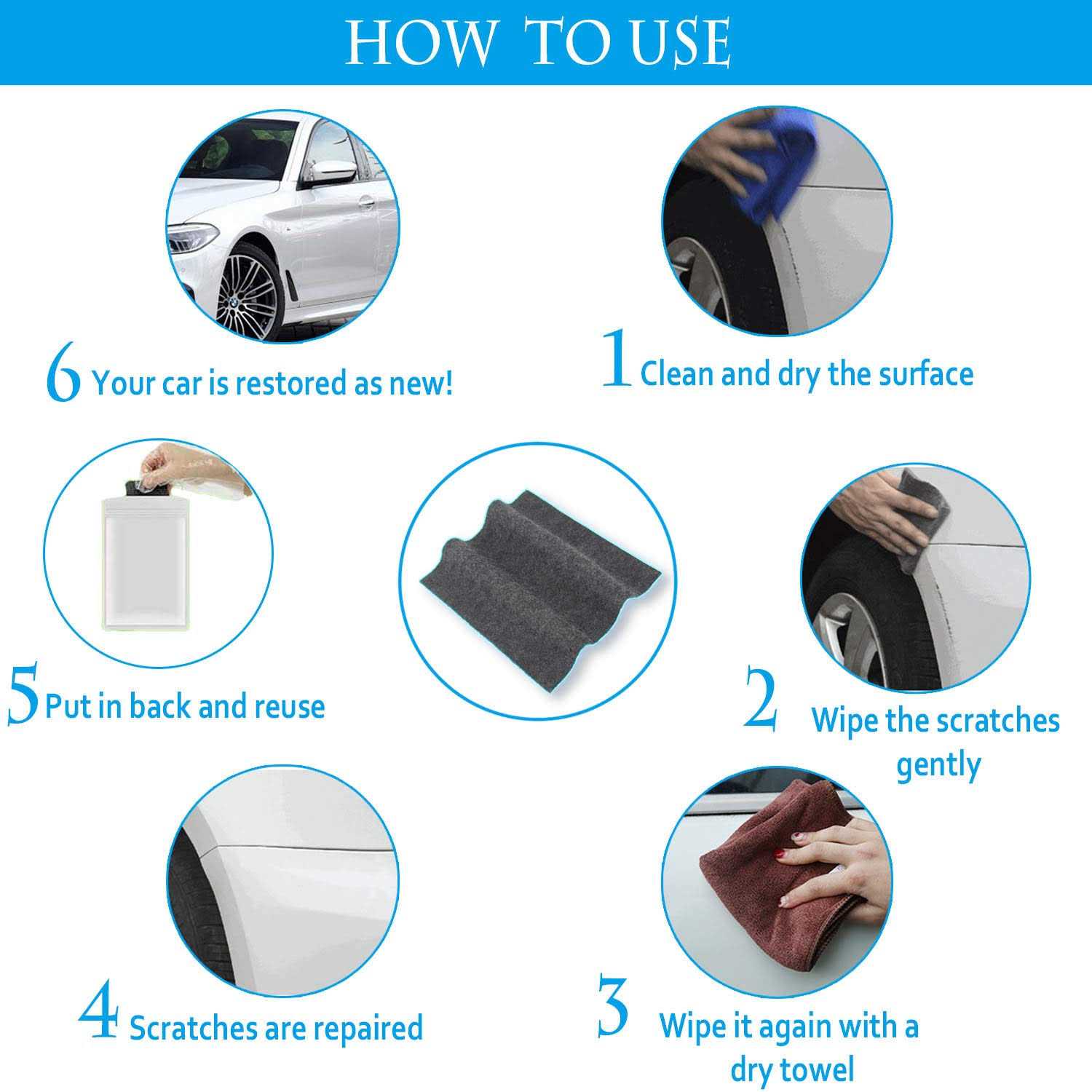 Upgraded Nano Magic Car Scratch Remover Cloth Multipurpose Scratch Repair Cloth - Image 5