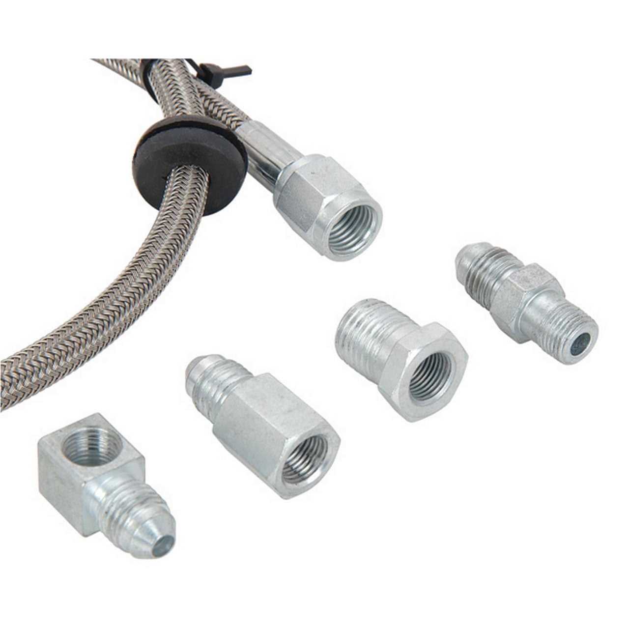 Jegs 41057 Mechanical Gauge Hose Kit -4 AN Braided Stainless Steel Hose - Image 2