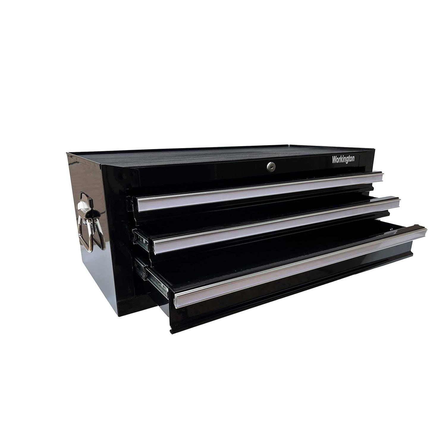 Workington Industrial 3 Drawers Portable Metal Intermediate Box 26 Middle Tool Chest Cabinet with Ball Bearing Drawer Slides - Image 4