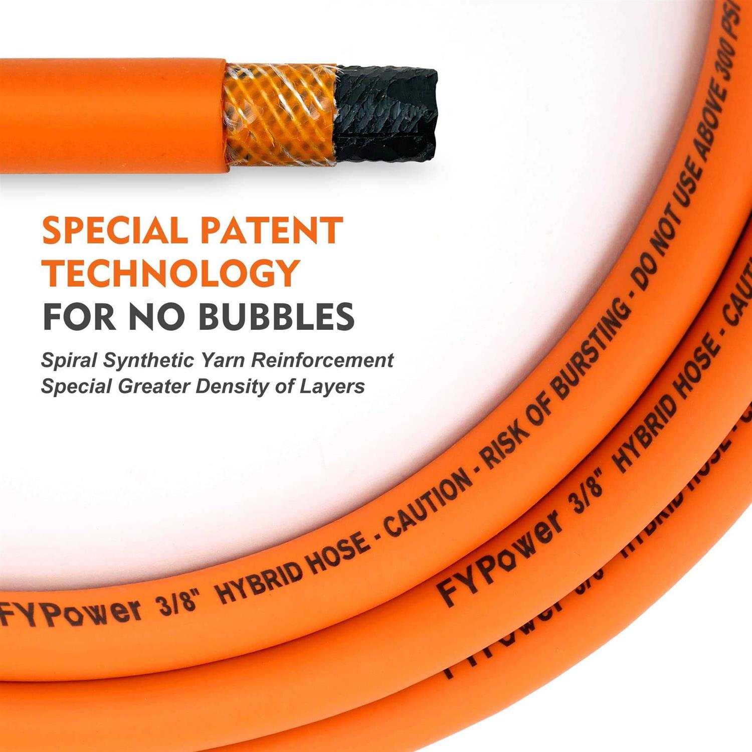 FYPower Air Compressor Hose Hybrid Hose with Fittings, Flexible and Kink Resistant - Image 5