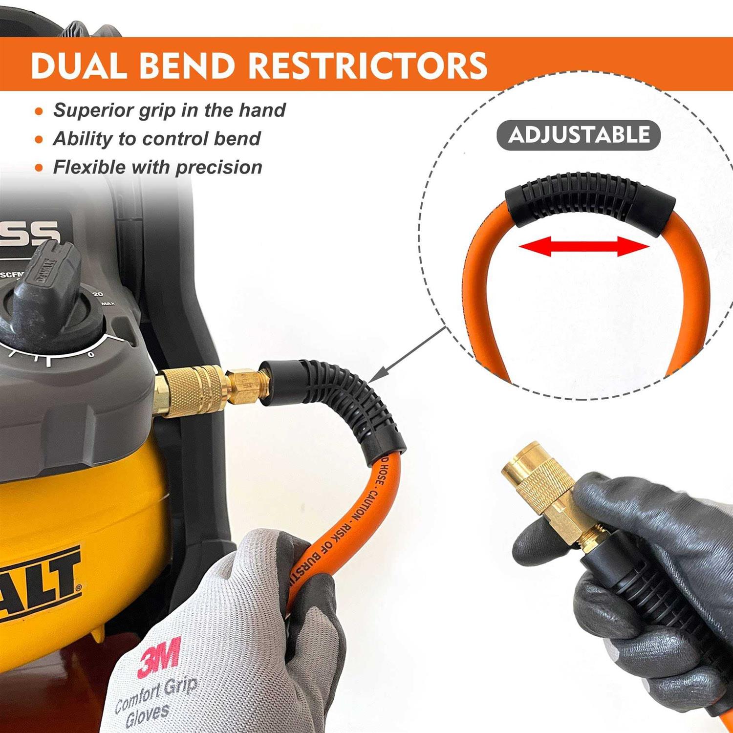 FYPower Air Compressor Hose Hybrid Hose with Fittings, Flexible and Kink Resistant - Image 3