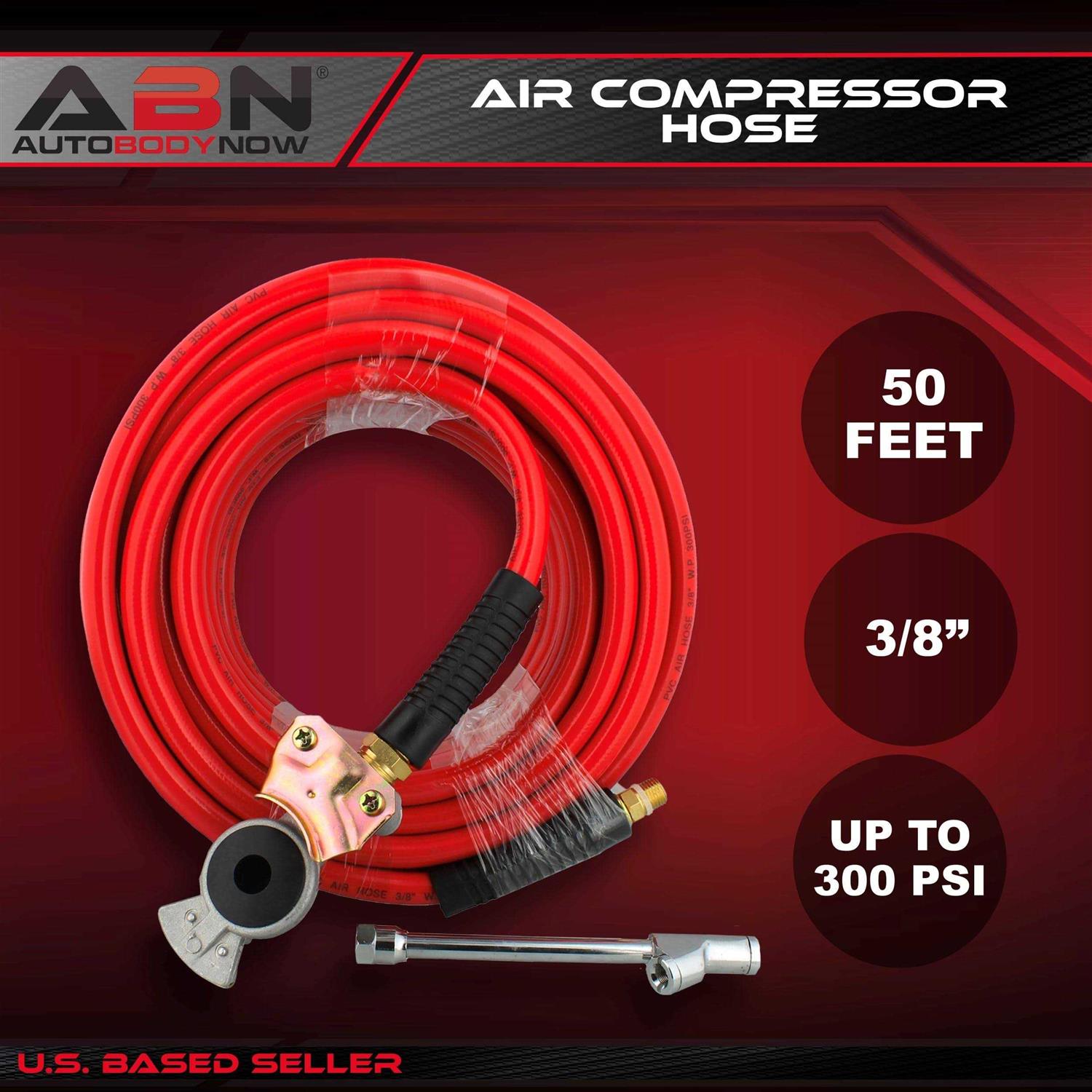 Abn 50ft Air Compressor Hose 3/8 Inch 300 PSI Heavy Duty Lightweight PVC Flex Air Hose - Image 3