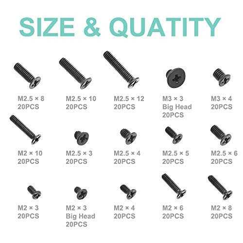 Qteatak 300Pcs Laptop Notebook Computer Replacement Screws Kit for Lenovo Toshiba Gateway Samsung HP IBM Dell Sony Acer Asus SSD Hard Disk Sata - Image 4