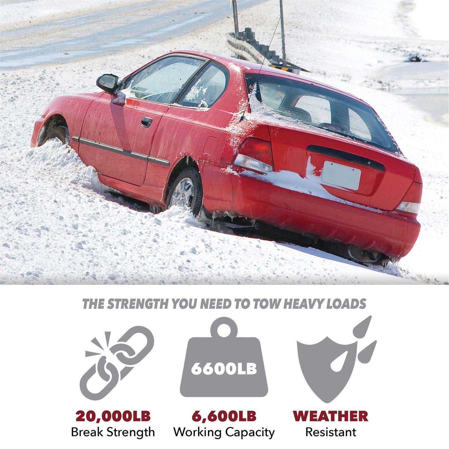 Grip 30 ft x 4 in Heavy Duty Tow Strap 23036 - Image 5