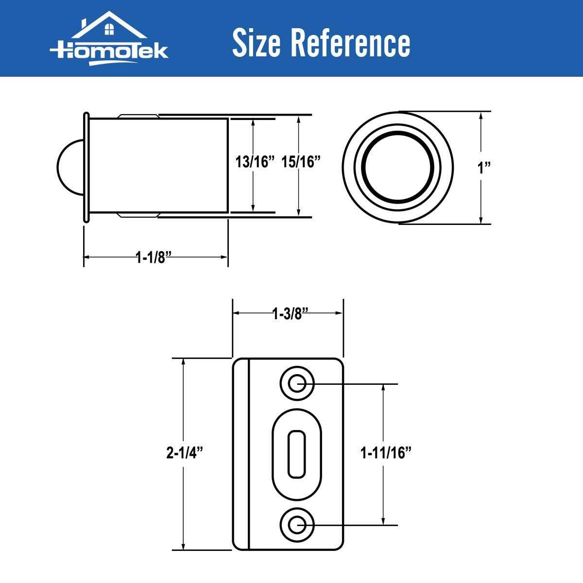 Homotek 2 Pack Drive in Ball Catch with Strike Plate for Closet Doors - Image 5
