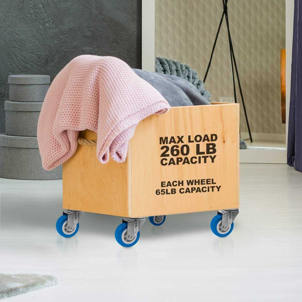 Factorduty 2 inch Caster Wheel 3/8-1.2 Threaded Stem Mount Caster Wheel Polyurethane Wheels Premium Non Marking No Noise 65LB Per Wheel - Image 3