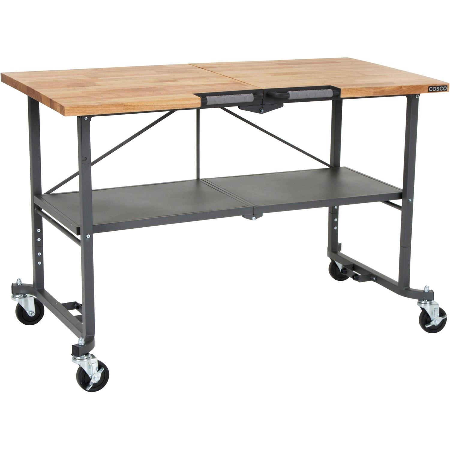 Cosco SmartFold Butcher Block Portable Workbench/ Utility Table - Image 3