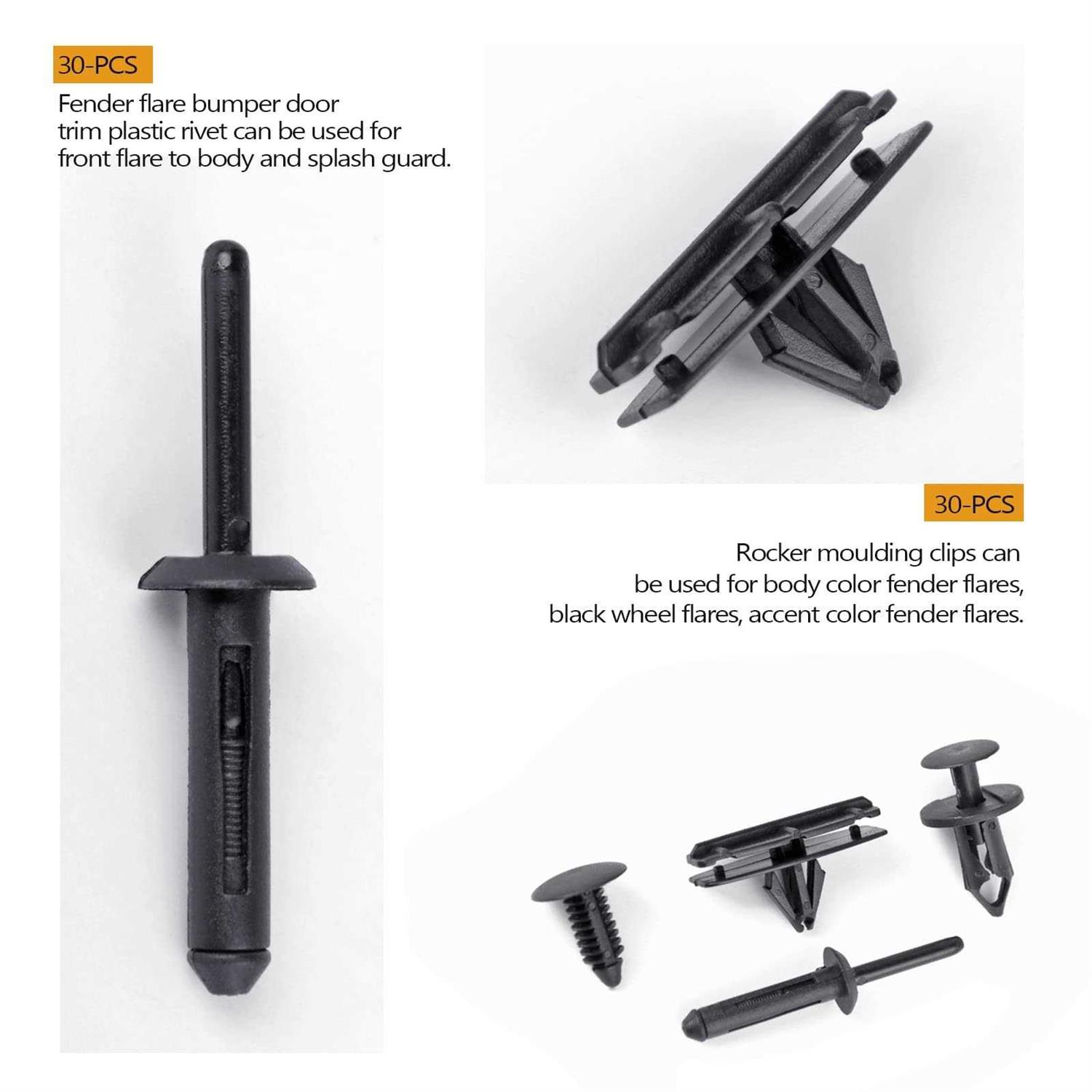 4 in 1 Wrangler Grille Fastener Retainer Clips Xislet Push-Type Plastic Rivets Compatible with 2007-2022 Jeep Wrangler & 2005-2010 Grand Cherokee - Image 3