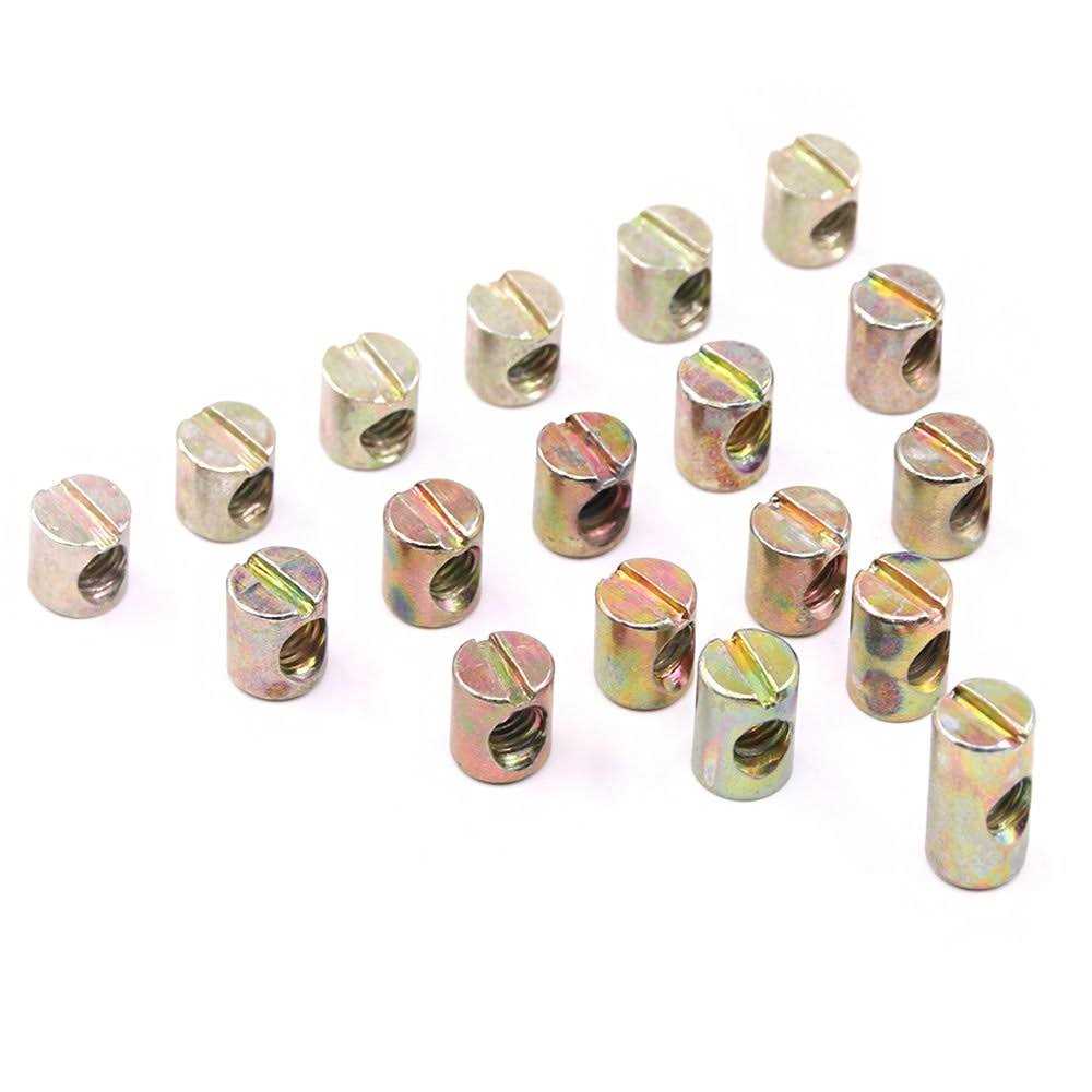 Glarks 75pcs Metric M6 Barrel Nuts Cross Dowels Slotted Nuts Furniture Nuts for Beds Crib and Chairs - Image 4