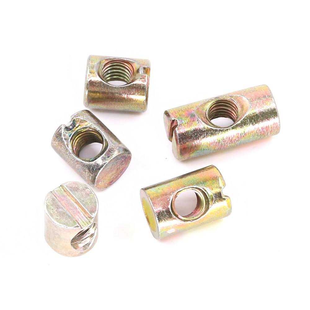 Glarks 75pcs Metric M6 Barrel Nuts Cross Dowels Slotted Nuts Furniture Nuts for Beds Crib and Chairs - Image 5