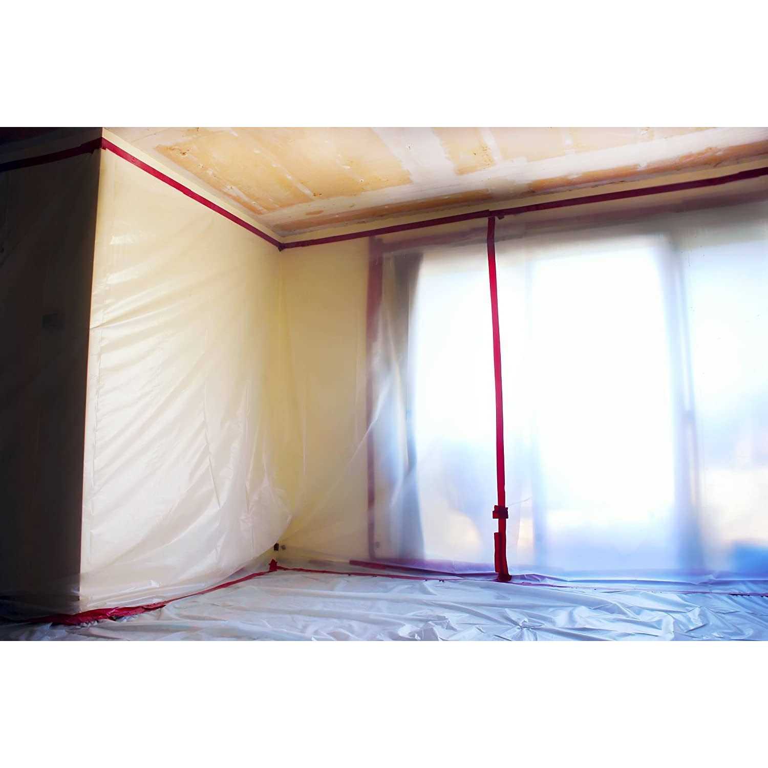 Tapix Painters Plastic Drop Cloth 9x12 Feet Plastic Tarp Dust Cover - Image 5