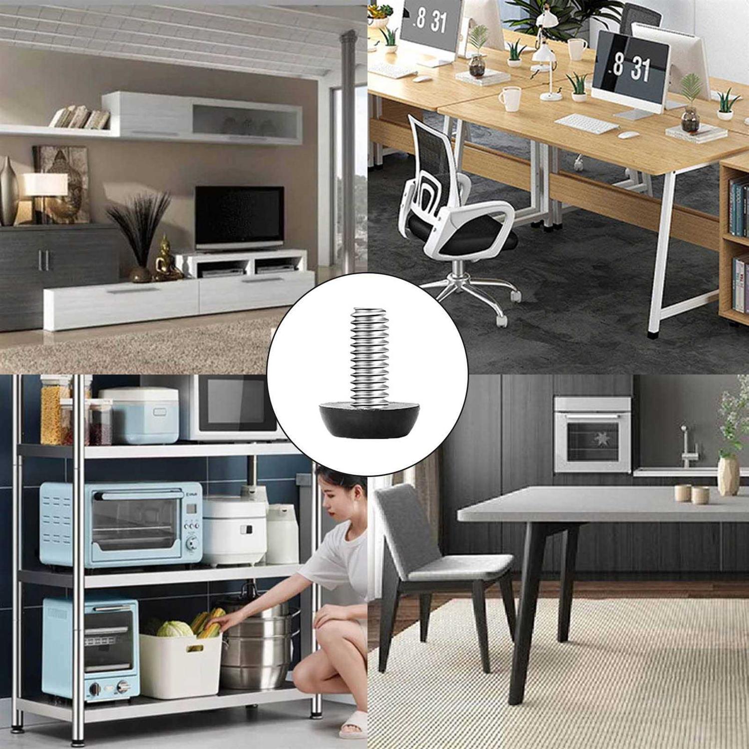 1/4-20‘‘UNC Thread Adjustable Furniture Levelers Table Feet Screw in Threaded - Image 5