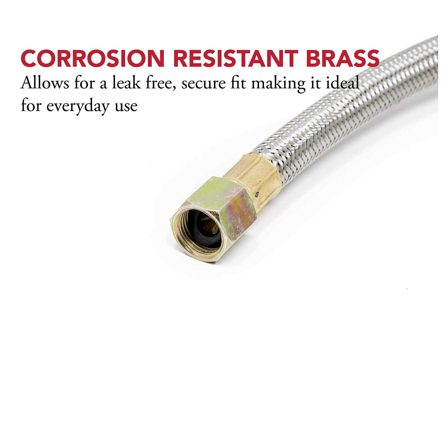 Gasone 2107-08 Heater and Fire Pit Table 3/8 Female Flare Nut Propane Regulator 8 Feet Steel Hose with for Most LP Gas Grill - Image 3