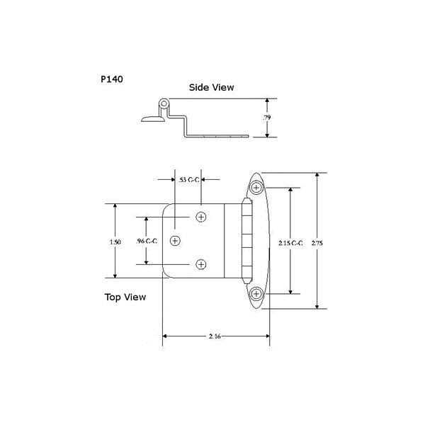 Hickory Hardware P140 Semi-Concealed Inset Hinge Antique Brass P140-AB - Image 2