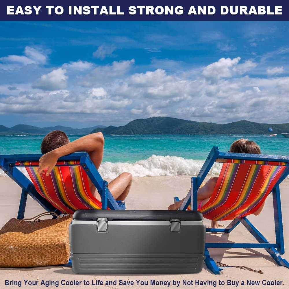 Cooler Stainless Steel Hinge & Latch Set, for Igloo Cooler Replacement Parts, Ice Chest Hinges, Latch Posts, and Screws - Image 3