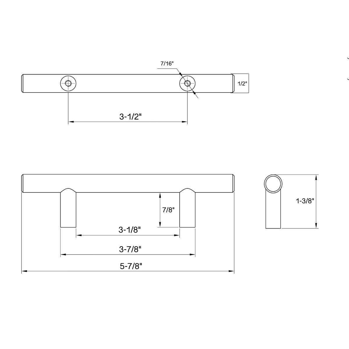 Cosmas Cabinet Hardware Euro Style Bar Handle Pull - Image 3