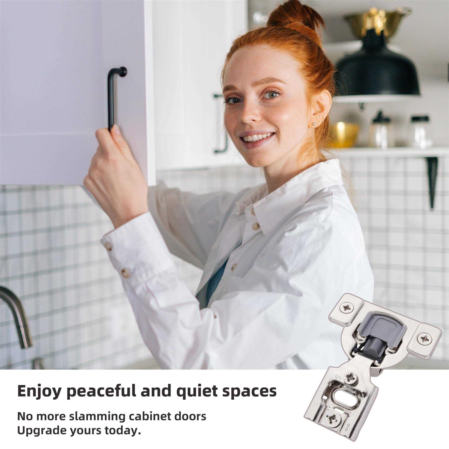 DecoBasics 1/2 inch Overlay Soft Close Cabinet Hinges for Kitchen Cabinets Door -Concealed Self Closing Face Frame Cabinet Hinges Brushed - Image 5