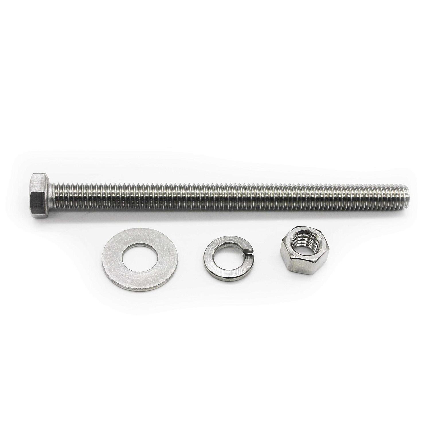 Fullerkreg 5/16-18x5 Stainless Steel Hex Head Screws Bolts Nuts Flat & Lock Washers - Image 4
