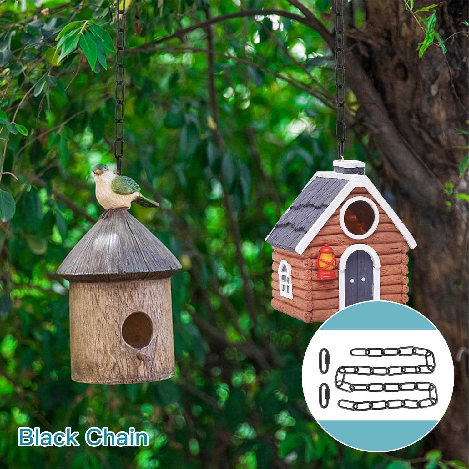 Helunsi Lighting Chain 6 Feet Black Light Fixture Chain Metal Chandelier Chain Extension with Connection Link Lock - Image 4