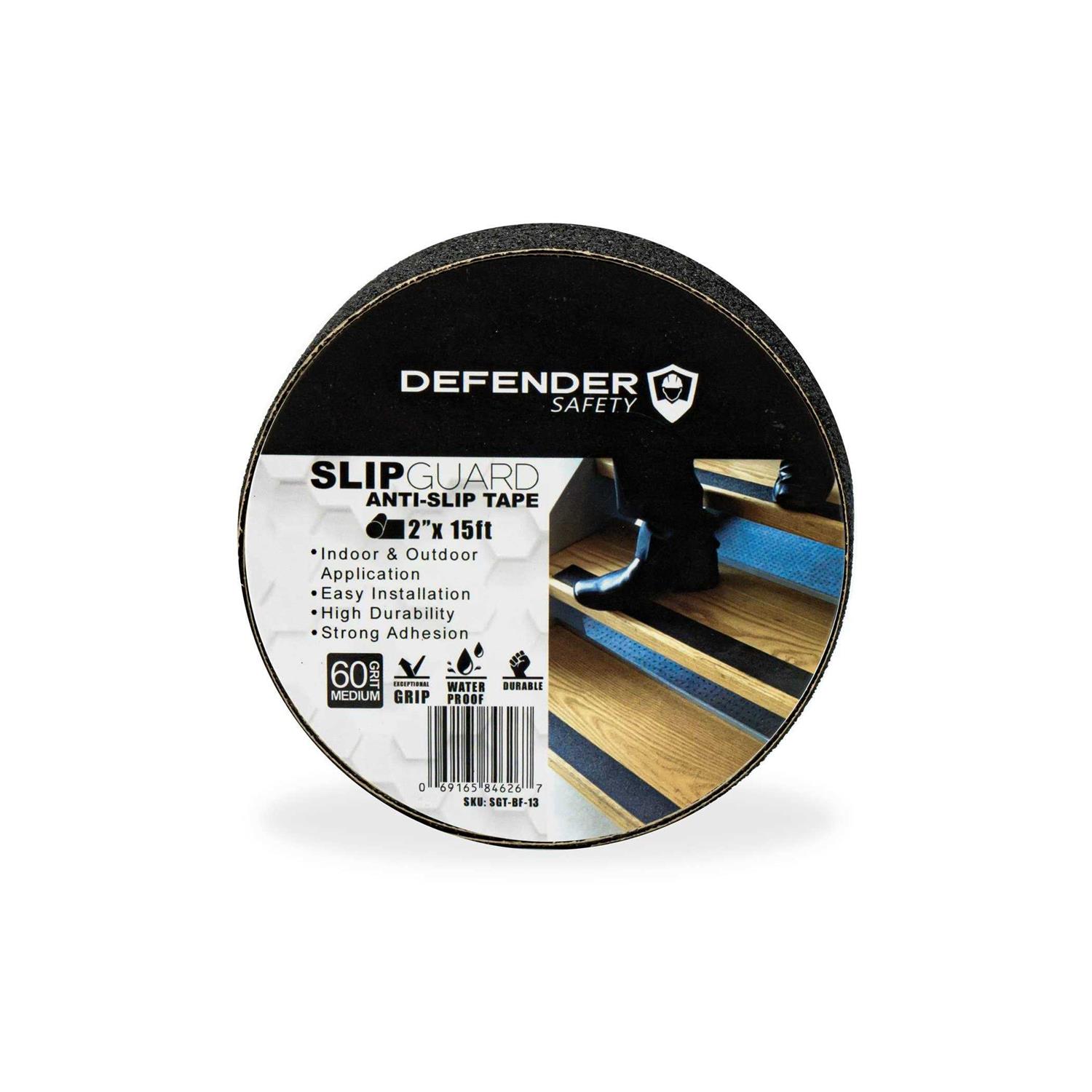 Defender Safety SLIPGUARD Anti-Slip Floor Tape. 60 Grit. Black Yellow - Image 4