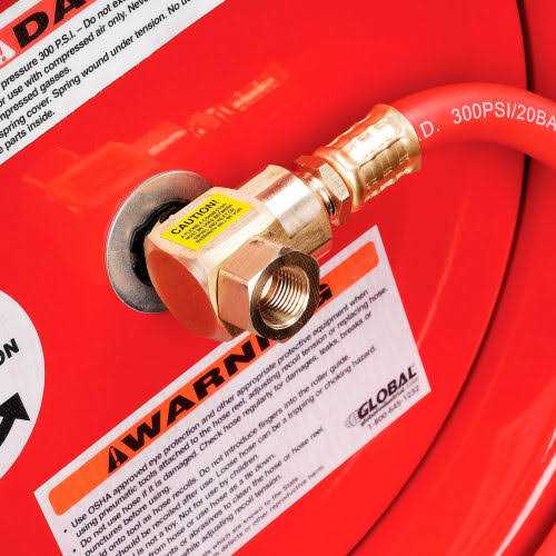 Global Industrial Spring Retractable Steel Hose Reel w/ 3/8 x 50'L Hose 534173 - Image 3