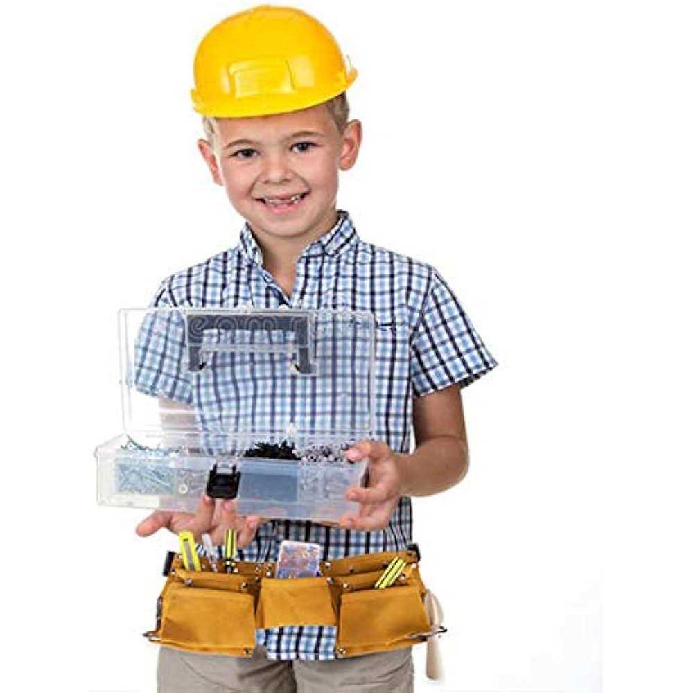 Children's Leather Tool Belt Messar Kids Leather Working Tool Belt Child's Tool Apron Pouch Bag for Youth Costumes Dress Up Construction Role Play - Image 4